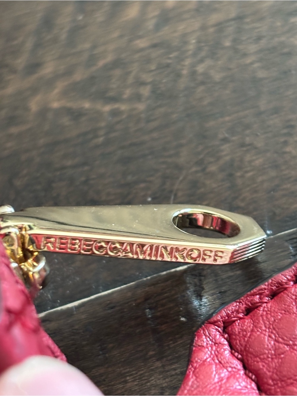Rebecca Minkoff Red Crossbody Unlined Leather Purse with Silver Studs - Picture 6 of 10